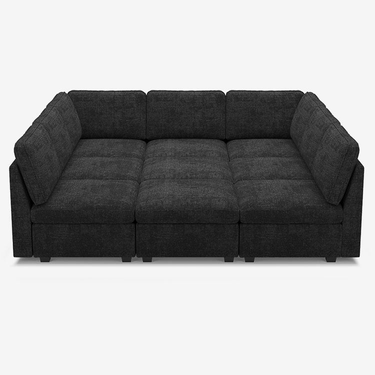 Sofinity Cloud Couch sectional sofa in Graphite Grey, chenille fabric, 9B configuration #50245401510108
