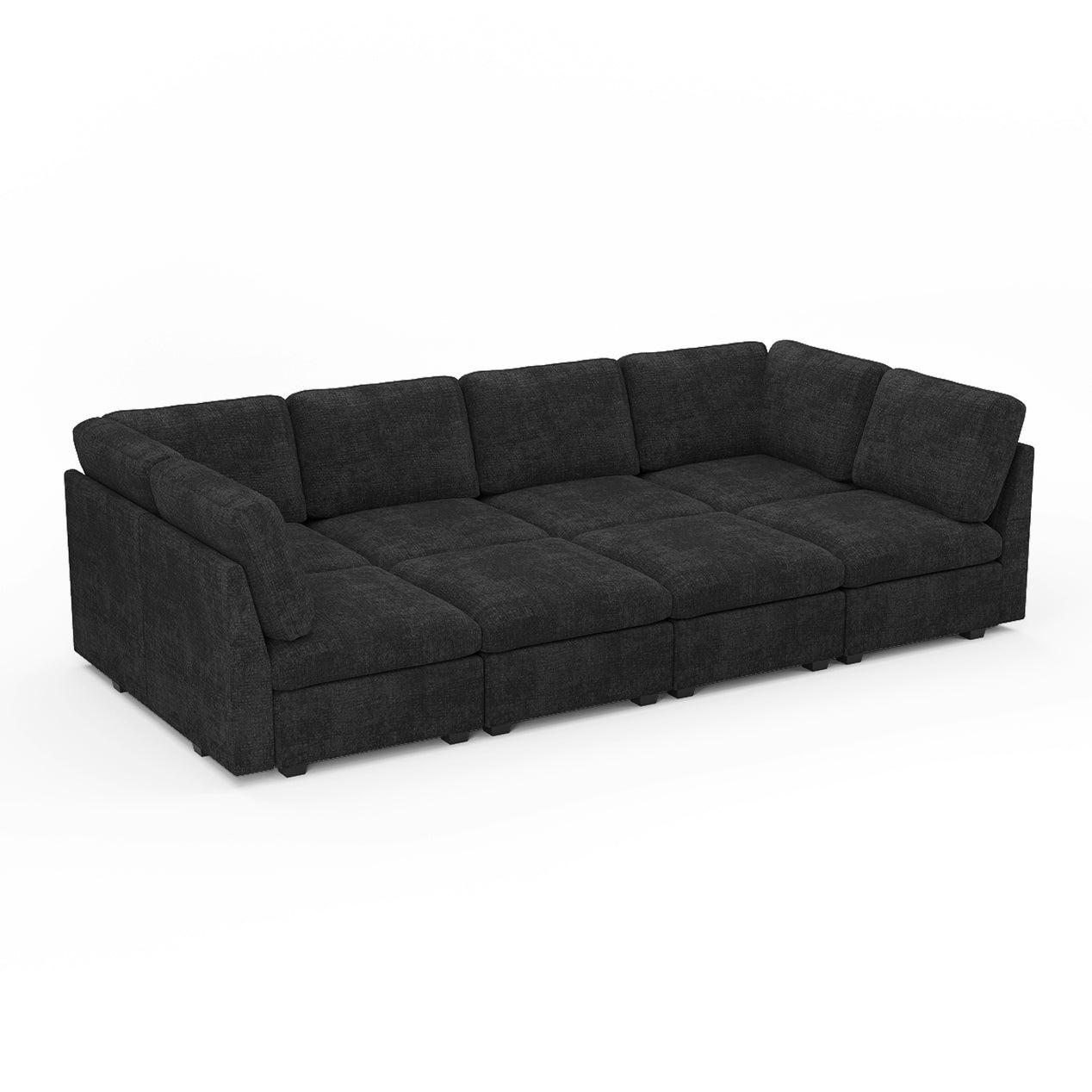 Sofinity Cloud Couch sectional sofa in Graphite Grey, chenille fabric, 8B configuration #50245401477340