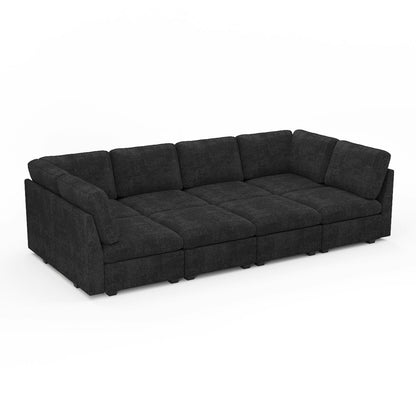 Sofinity Cloud Couch sectional sofa in Graphite Grey, chenille fabric, 8B configuration #50245401477340