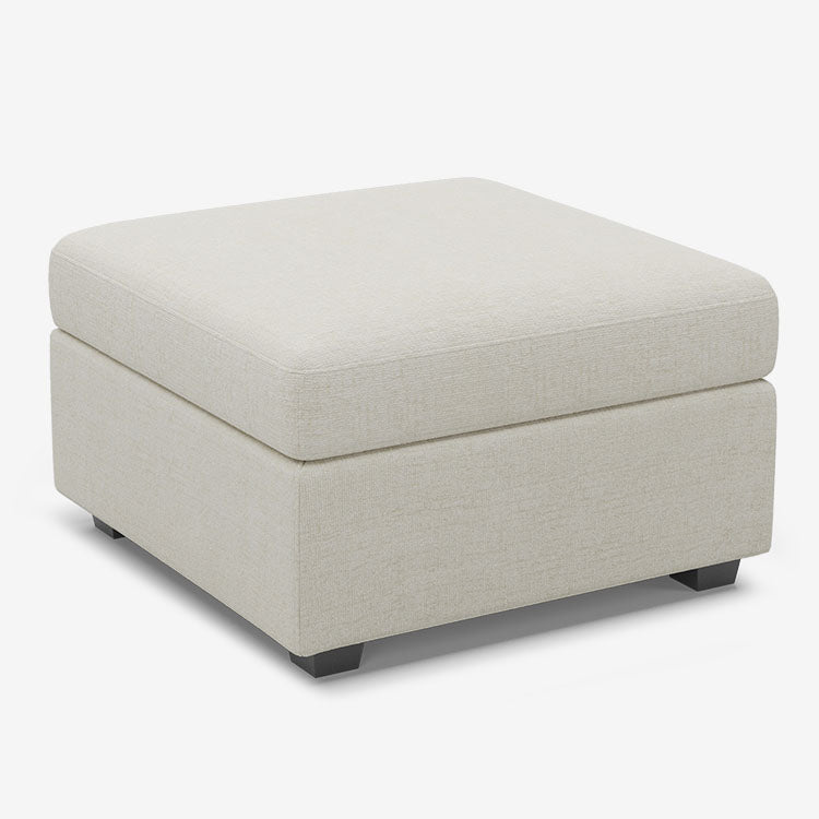 Sofinity Cloud Couch sectional sofa in Misty White, chenille fabric, C-Ottoman | Individual Modules configuration #50245400133852