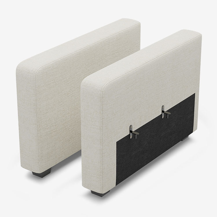 Sofinity Cloud Couch sectional sofa in Misty White, chenille fabric, A-Pair of Arms | Individual Modules configuration #50245400068316