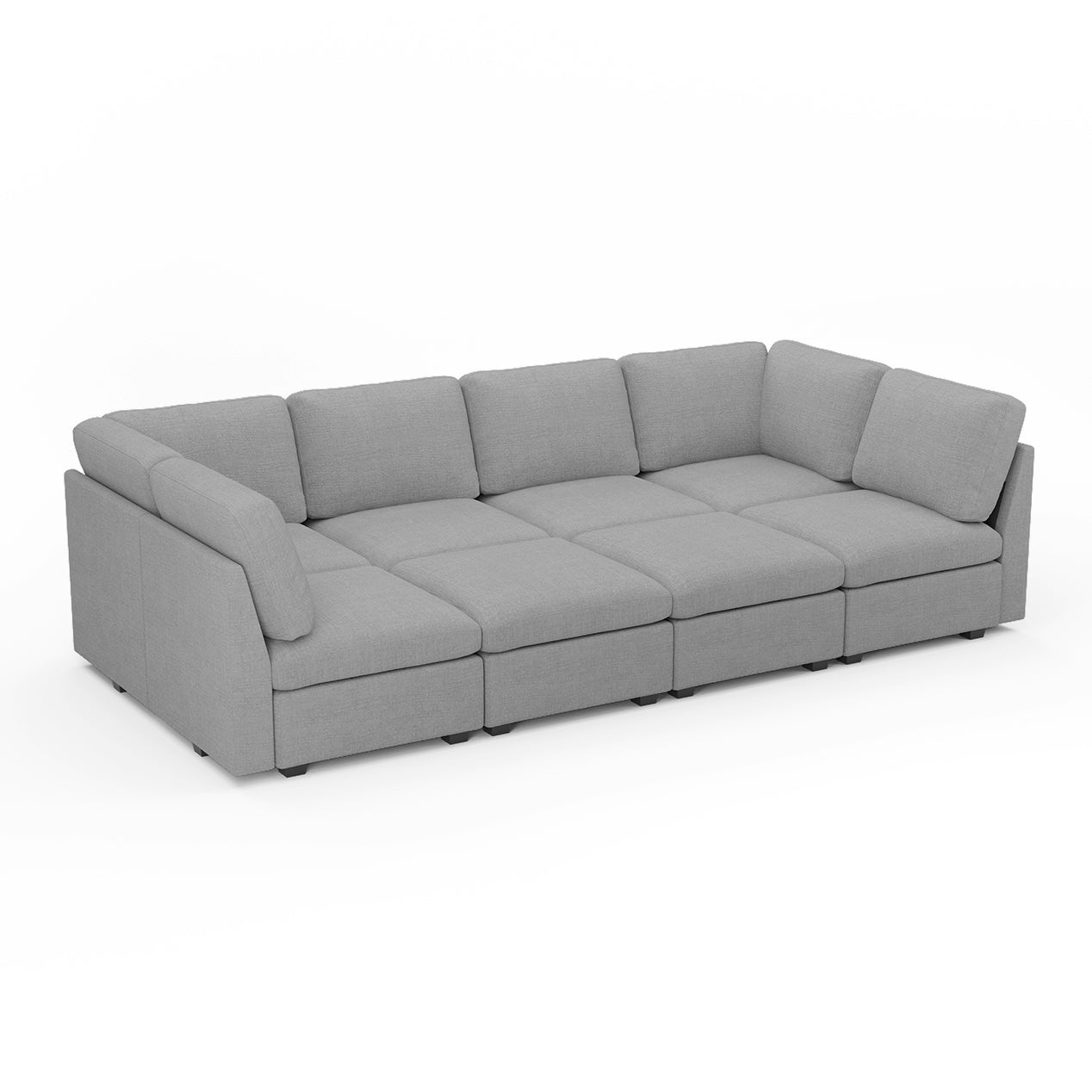 Sofinity Cloud Couch sectional sofa in Cloud Grey, chenille fabric, 8B configuration #50245400953052