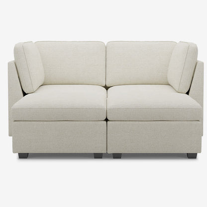 Sofinity Cloud Couch sectional sofa in Misty White, chenille fabric, 4B configuration #50245400264924