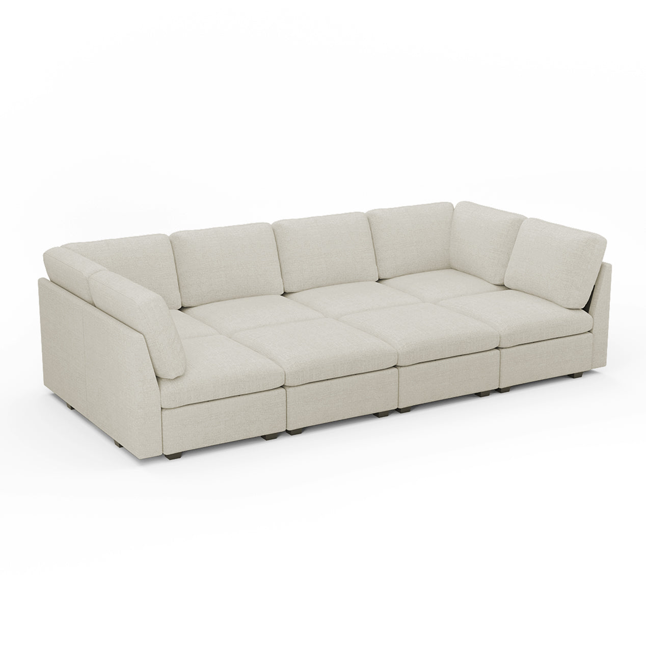 Sofinity Cloud Couch sectional sofa in Misty White, chenille fabric, 8B configuration #50245400428764