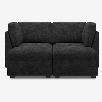 Sofinity Cloud Couch sectional sofa in Graphite Grey, chenille fabric, 4B configuration #50245401313500