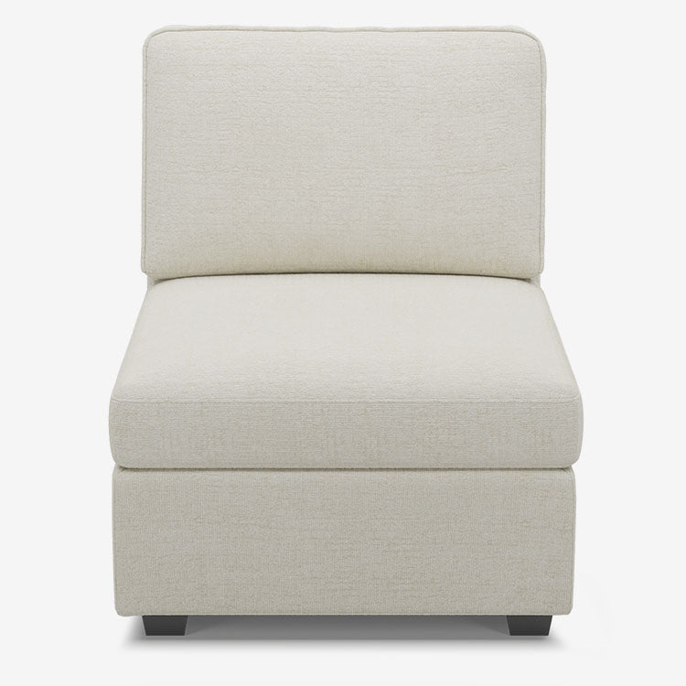 Sofinity Cloud Couch sectional sofa in Misty White, chenille fabric, B-Seat | Individual Modules configuration #50245400101084