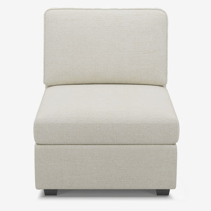 Sofinity Cloud Couch sectional sofa in Misty White, chenille fabric, B-Seat | Individual Modules configuration #50245400101084