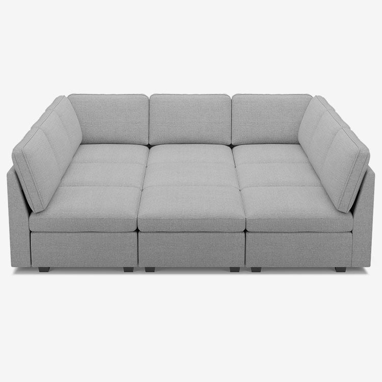 Sofinity Cloud Couch sectional sofa in Cloud Grey, chenille fabric, 9B configuration #50245400985820