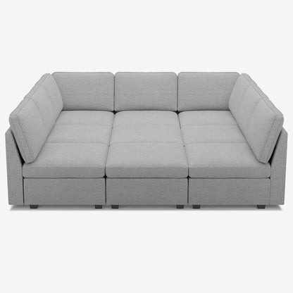 Sofinity Cloud Couch sectional sofa in Cloud Grey, chenille fabric, 9B configuration #50245400985820