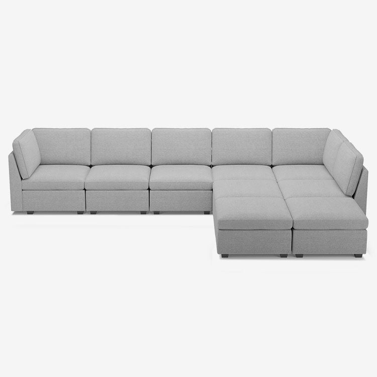 Sofinity Cloud Couch sectional sofa in Cloud Grey, chenille fabric, 8B+C configuration #50245400559836