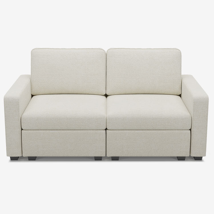 Sofinity Cloud Couch sectional sofa in Misty White, chenille fabric, A+2B configuration #50245400199388