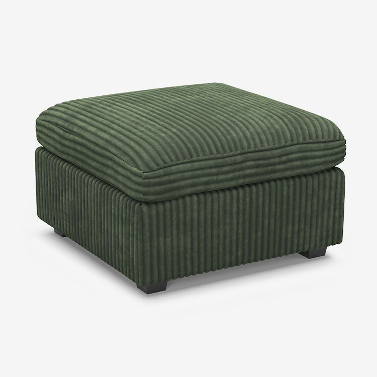Sofinity Cloud Couch sectional sofa in Olivewood Green, corduroy fabric, C-Ottoman | Individual Modules configuration #50245398560988