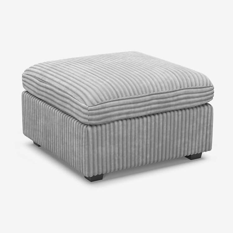 Sofinity Cloud Couch sectional sofa in Cloud Gray, corduroy fabric, C-Ottoman | Individual Modules configuration #50245399609564