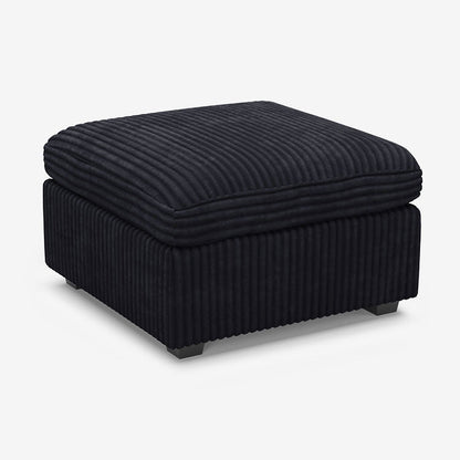 Sofinity Cloud Couch sectional sofa in Obsidian Black, corduroy fabric, C-Ottoman | Individual Modules configuration #50245399085276