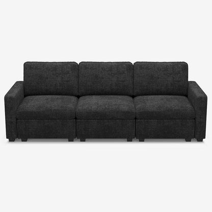 Sofinity Cloud Couch sectional sofa in Graphite Grey, chenille fabric, A+3B configuration #50245401280732