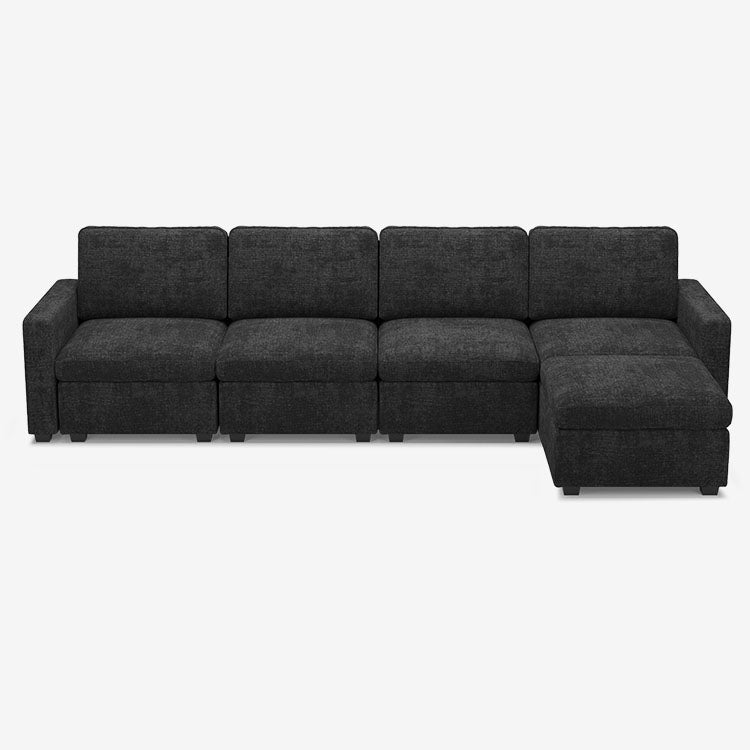 Sofinity Cloud Couch sectional sofa in Graphite Grey, chenille fabric, A+4B+C configuration #50245401346268