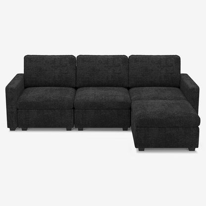 Sofinity Cloud Couch sectional sofa in Graphite Grey, chenille fabric, A+3B+C configuration #50245401051356