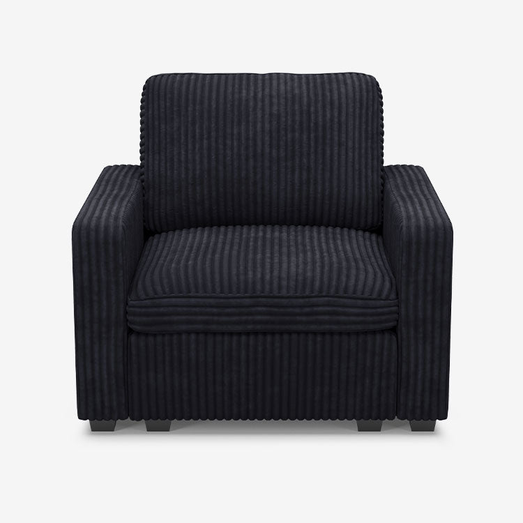 Sofinity Cloud Couch sectional sofa in Obsidian Black, corduroy fabric, A+B configuration #50245399118044