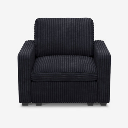 Sofinity Cloud Couch sectional sofa in Obsidian Black, corduroy fabric, A+B configuration #50245399118044