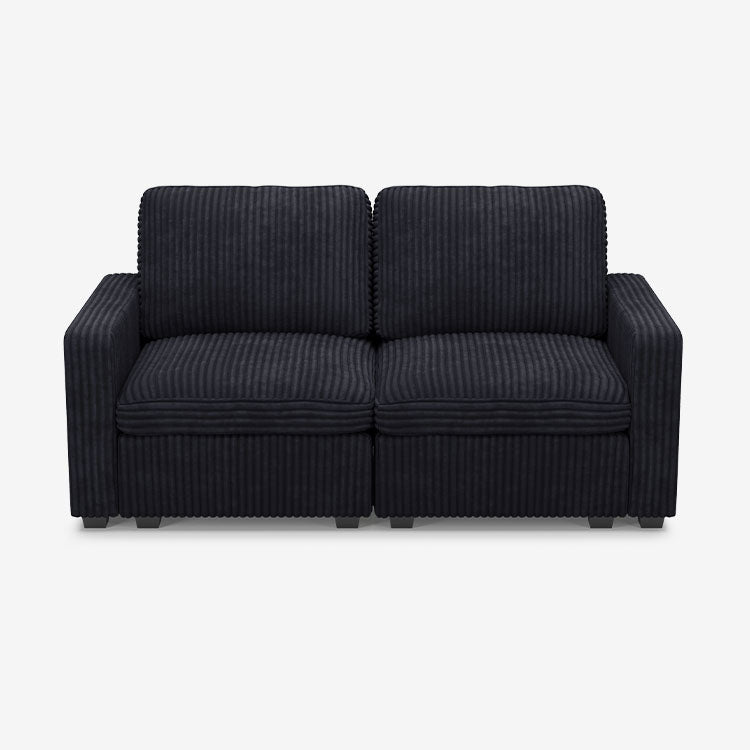 Sofinity Cloud Couch sectional sofa in Obsidian Black, corduroy fabric, A+2B configuration #50245399150812
