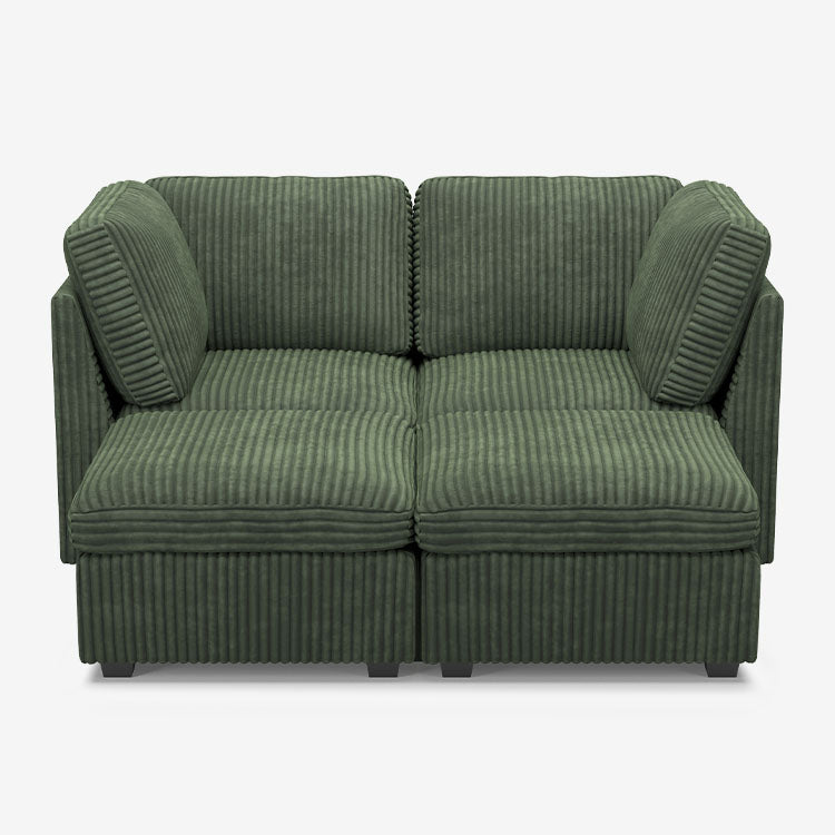 Sofinity Cloud Couch sectional sofa in Olivewood Green, corduroy fabric, 4B configuration #50245398692060
