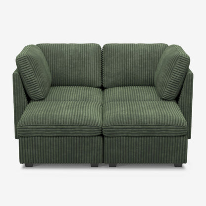 Sofinity Cloud Couch sectional sofa in Olivewood Green, corduroy fabric, 4B configuration #50245398692060
