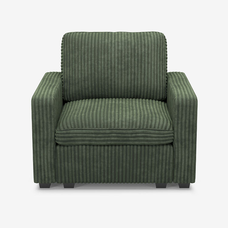Sofinity Cloud Couch sectional sofa in Olivewood Green, corduroy fabric, A+B configuration #50245398593756