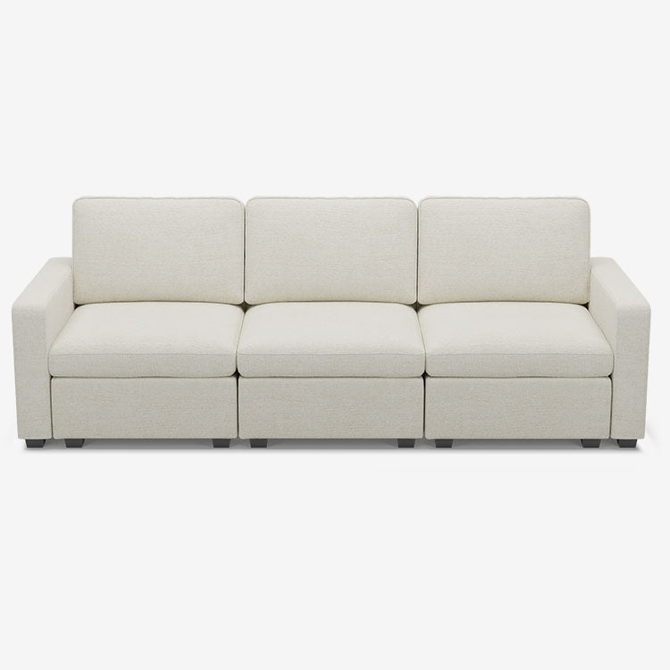 Sofinity Cloud Couch sectional sofa in Misty White, chenille fabric, A+3B configuration #50245400232156