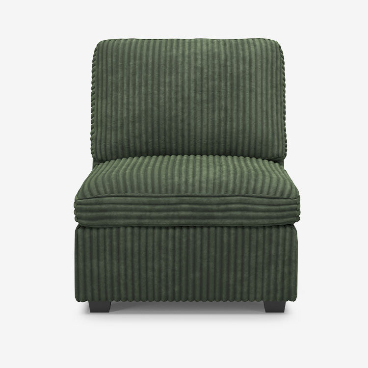 Sofinity Cloud Couch sectional sofa in Olivewood Green, corduroy fabric, B-Seat | Individual Modules configuration #50245398528220
