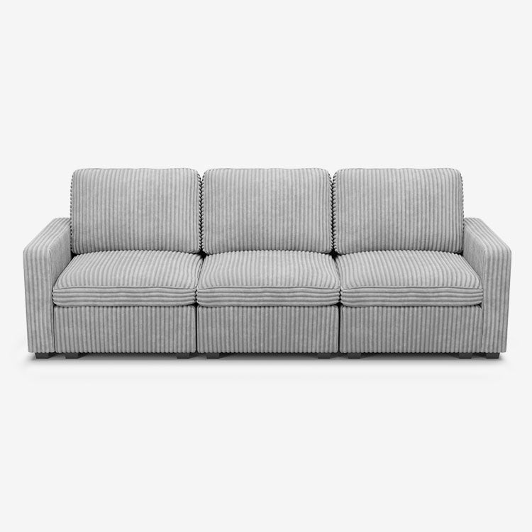 Sofinity Cloud Couch sectional sofa in Cloud Gray, corduroy fabric, A+3B configuration #50245399707868