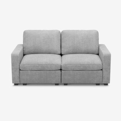 Sofinity Cloud Couch sectional sofa in Cloud Gray, corduroy fabric, A+2B configuration #50245399675100