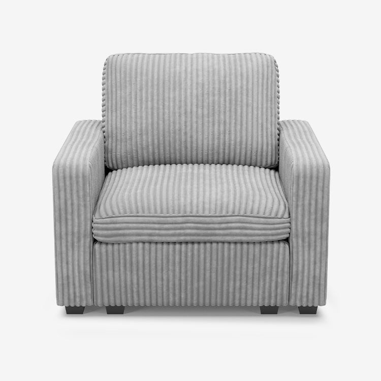 Sofinity Cloud Couch sectional sofa in Cloud Gray, corduroy fabric, A+B configuration #50245399642332
