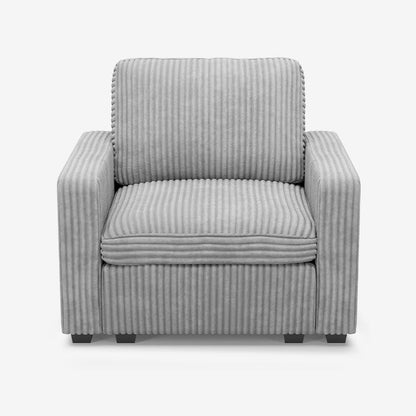 Sofinity Cloud Couch sectional sofa in Cloud Gray, corduroy fabric, A+B configuration #50245399642332