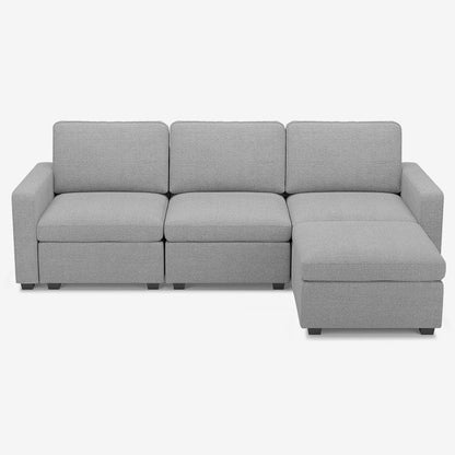 Sofinity Cloud Couch sectional sofa in Cloud Grey, chenille fabric, A+3B+C configuration #50245400527068