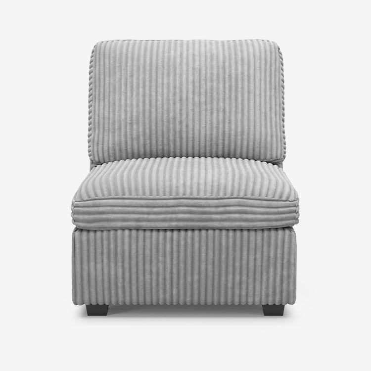 Sofinity Cloud Couch sectional sofa in Cloud Gray, corduroy fabric, B-Seat | Individual Modules configuration #50245399576796