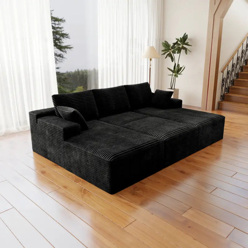 Flexo Corduroy Modular Sectional Sofa with 3 Chaise