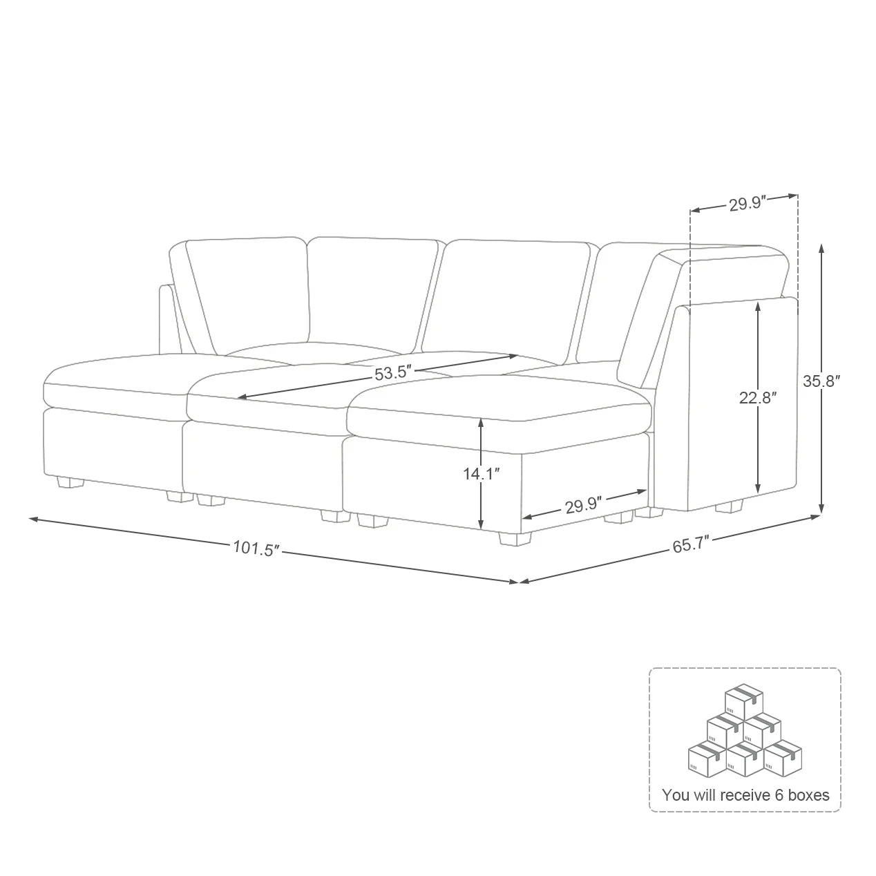 Sofinity Cloud Couch Sectional For Living Room