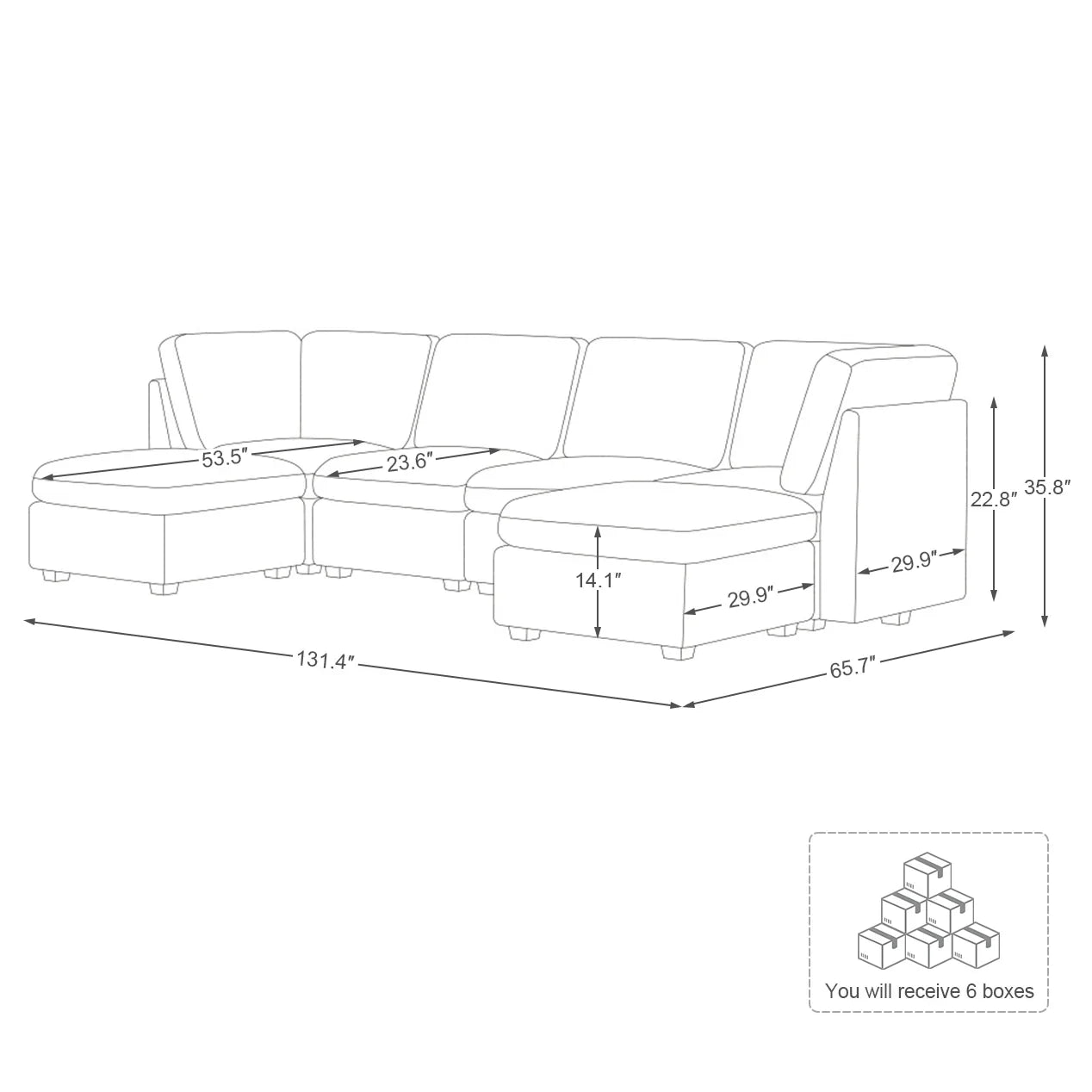 Sofinity Cloud Couch Sectional For Living Room