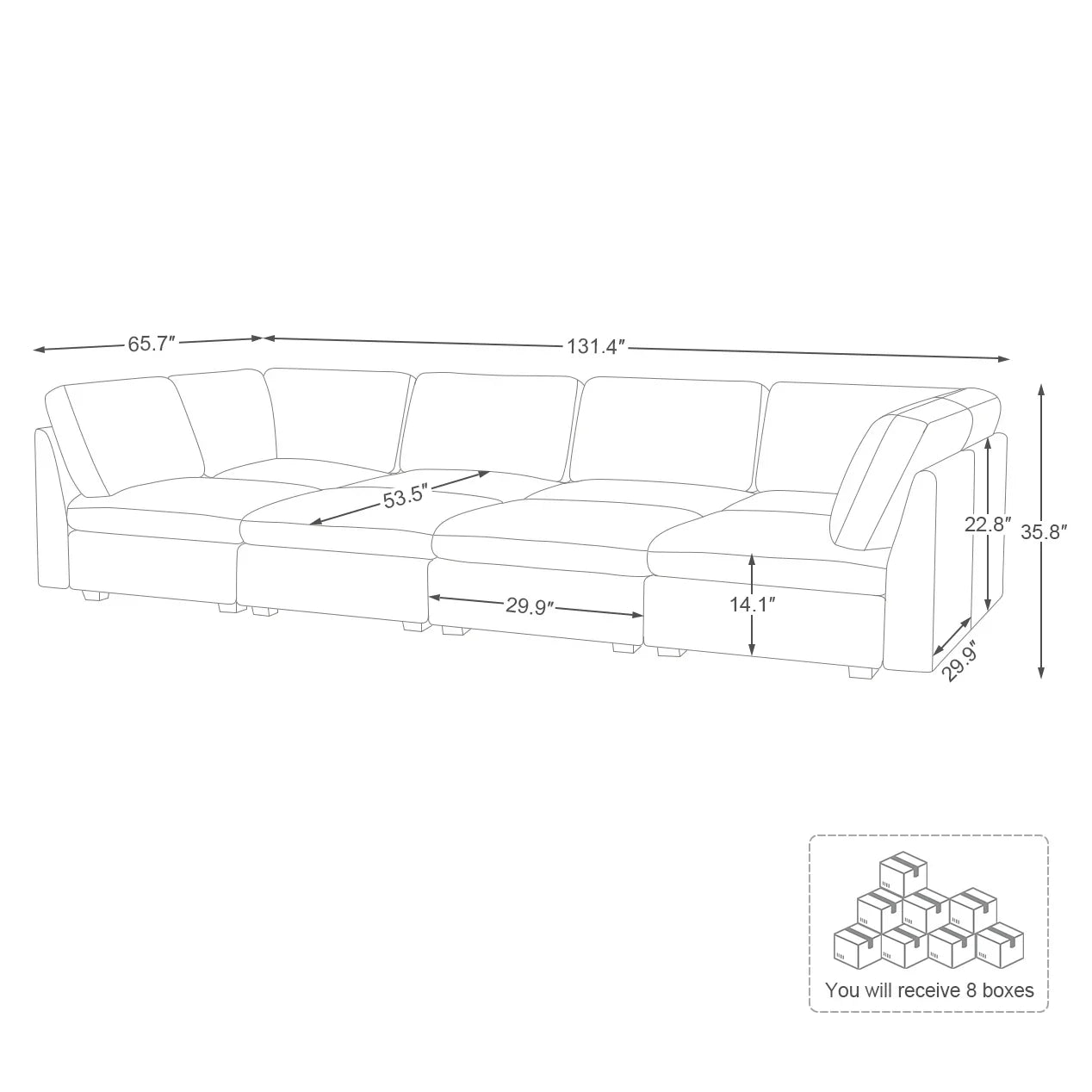 Sofinity Cloud Couch Sectional For Living Room