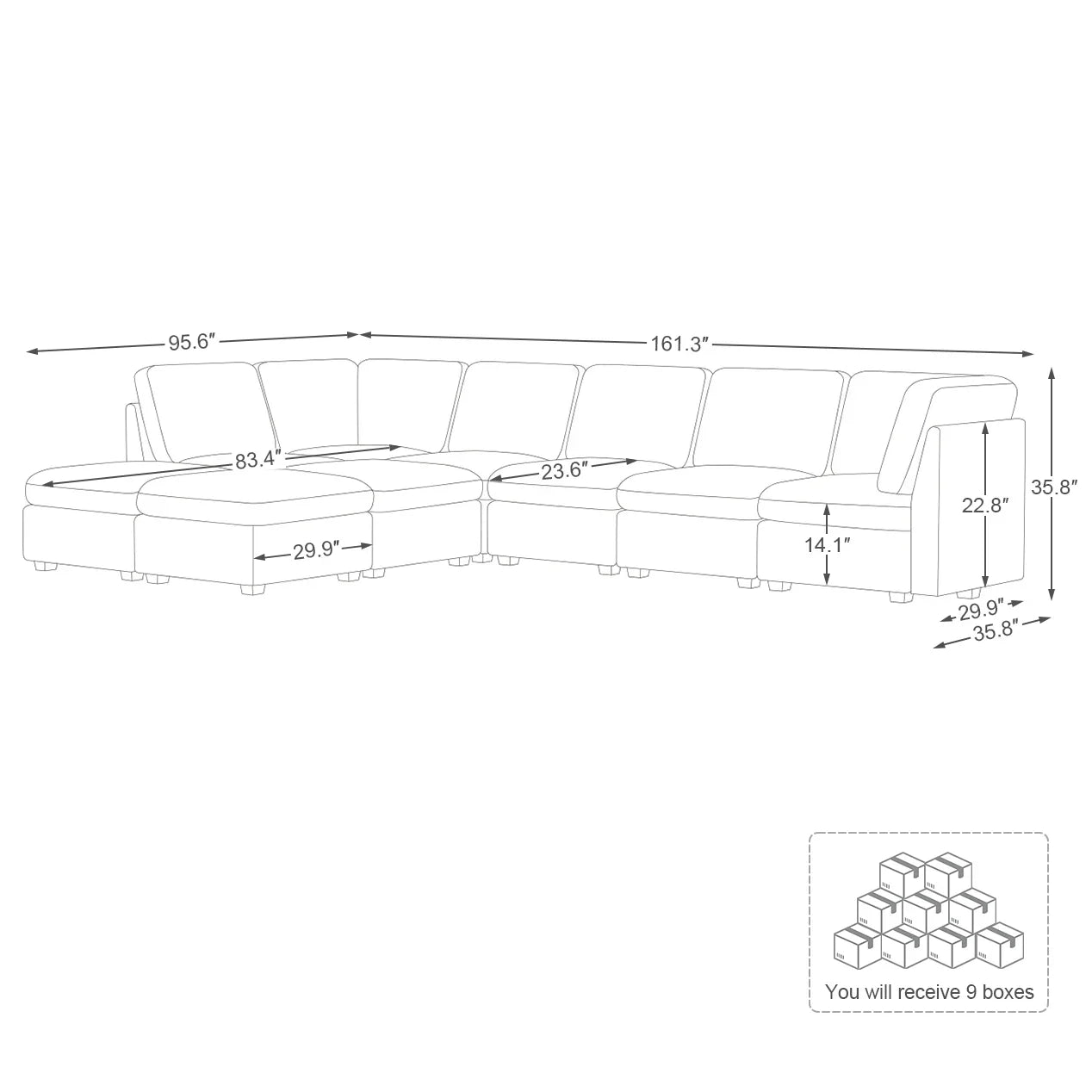 Sofinity Cloud Couch Sectional For Living Room
