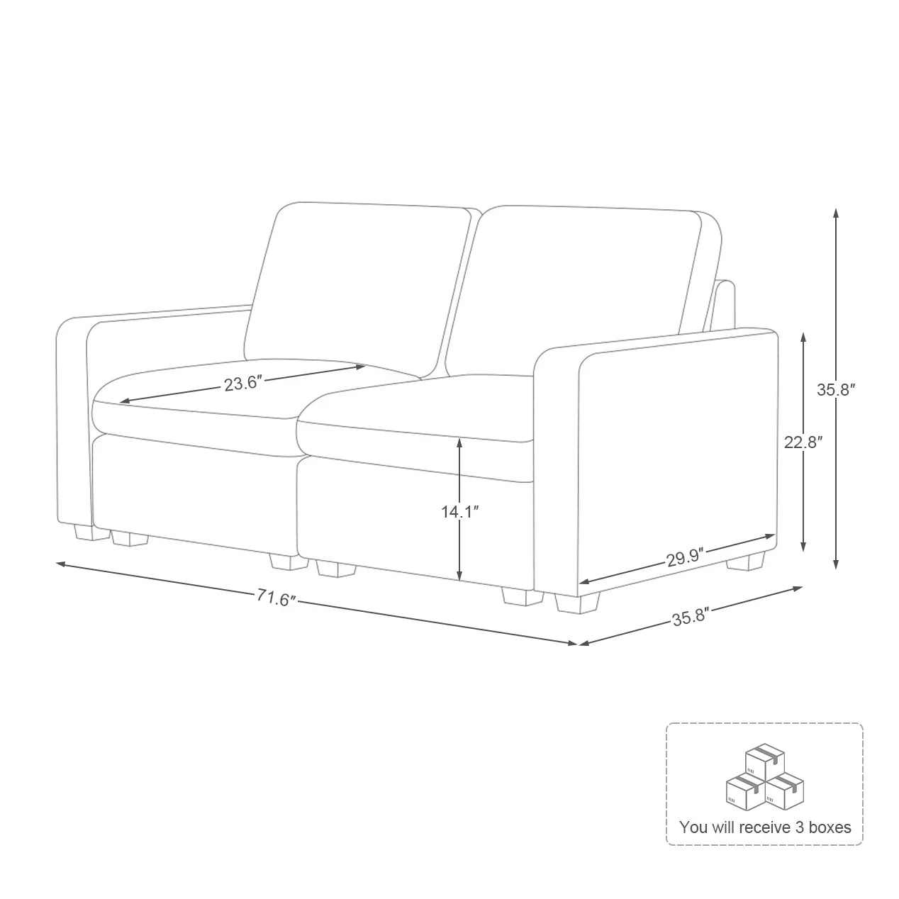 Sofinity Cloud Couch Sectional For Living Room