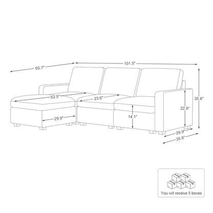 Sofinity Cloud Couch Sectional For Living Room