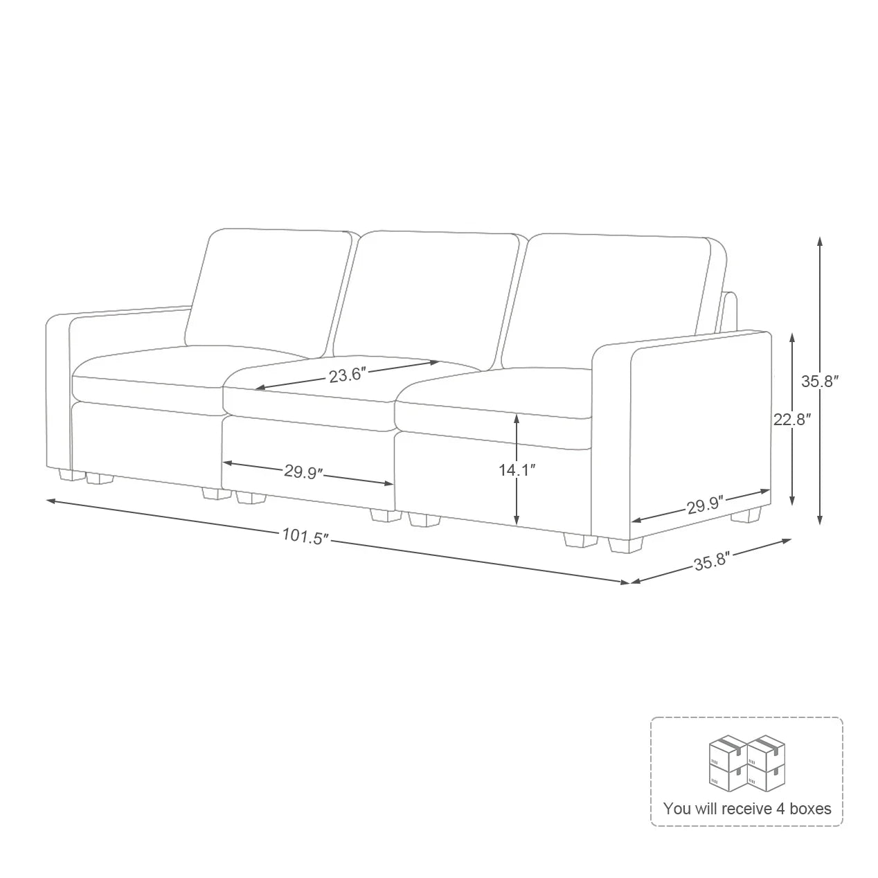 Sofinity Cloud Couch Sectional For Living Room