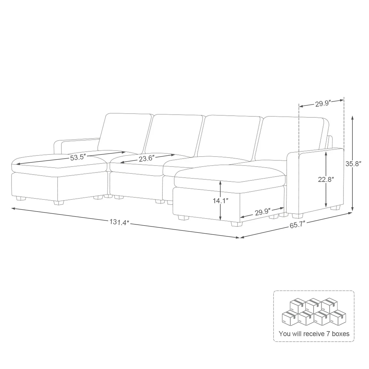 Sofinity Cloud Couch Sectional For Living Room