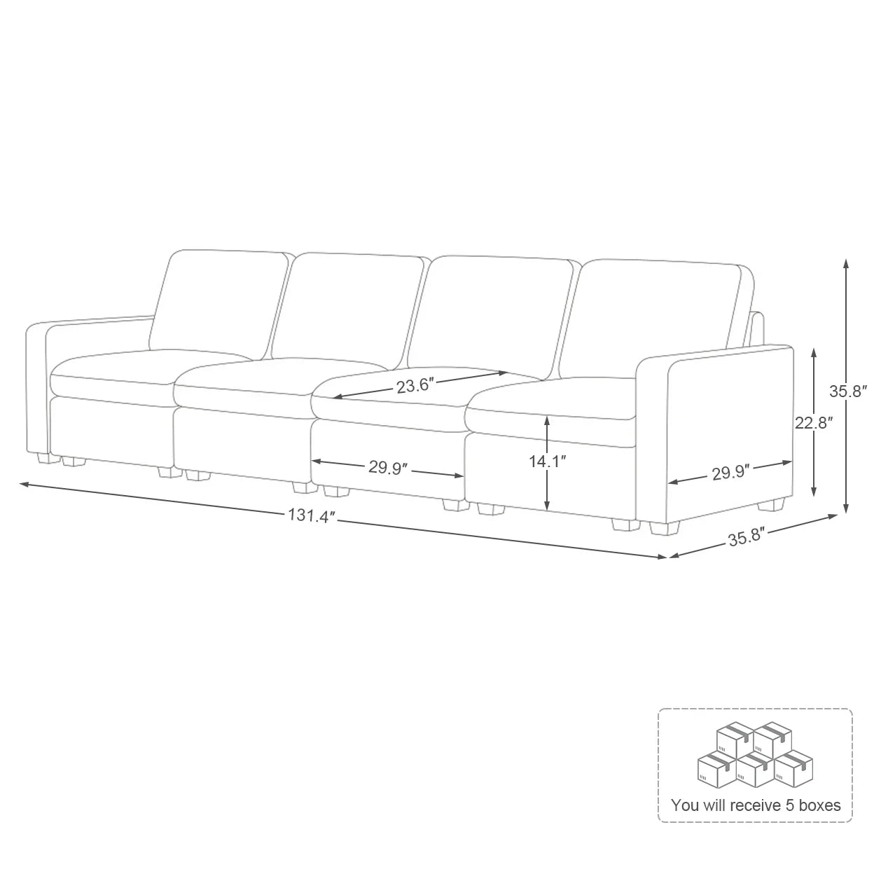 Sofinity Cloud Couch Sectional For Living Room