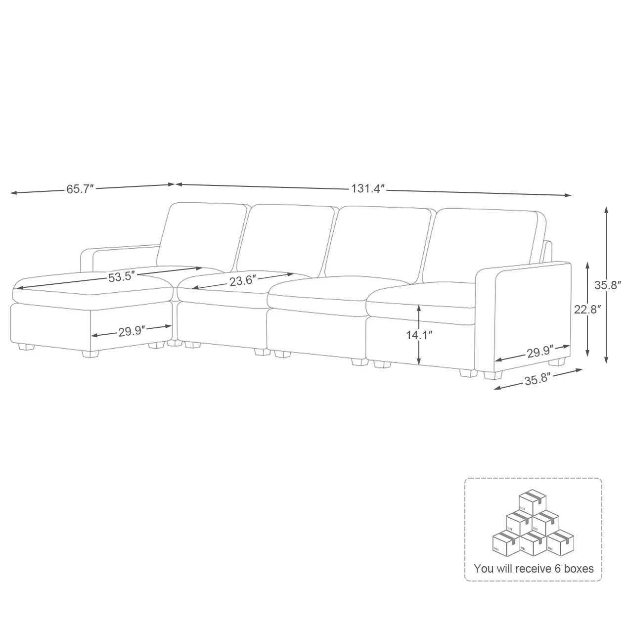Sofinity Cloud Couch Sectional For Living Room